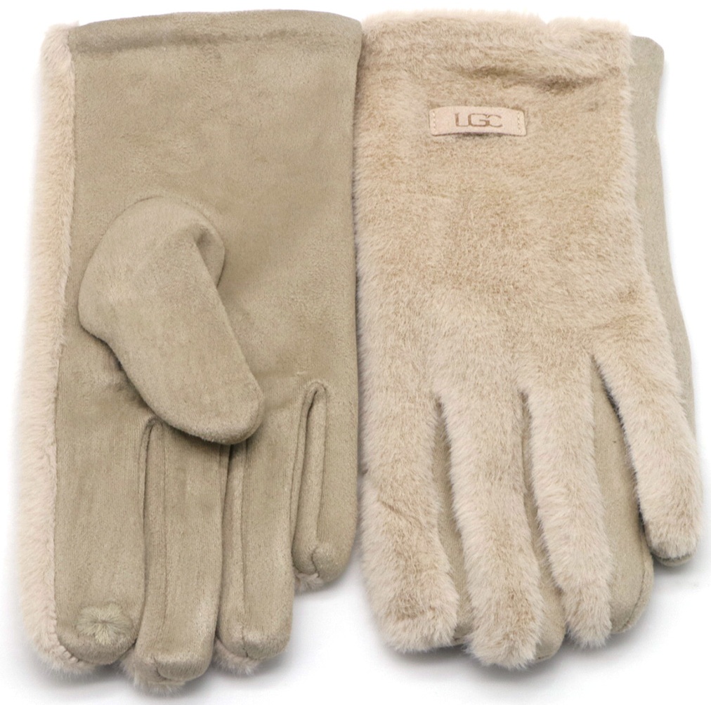 R-P6.2 GLOVES1002-001-7 Fluffy Winter Gloves Beige