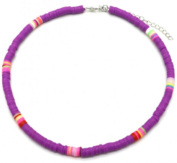D-D23.2 N1656-022 No.5 Necklace Surf Beads 37-42cm Purple