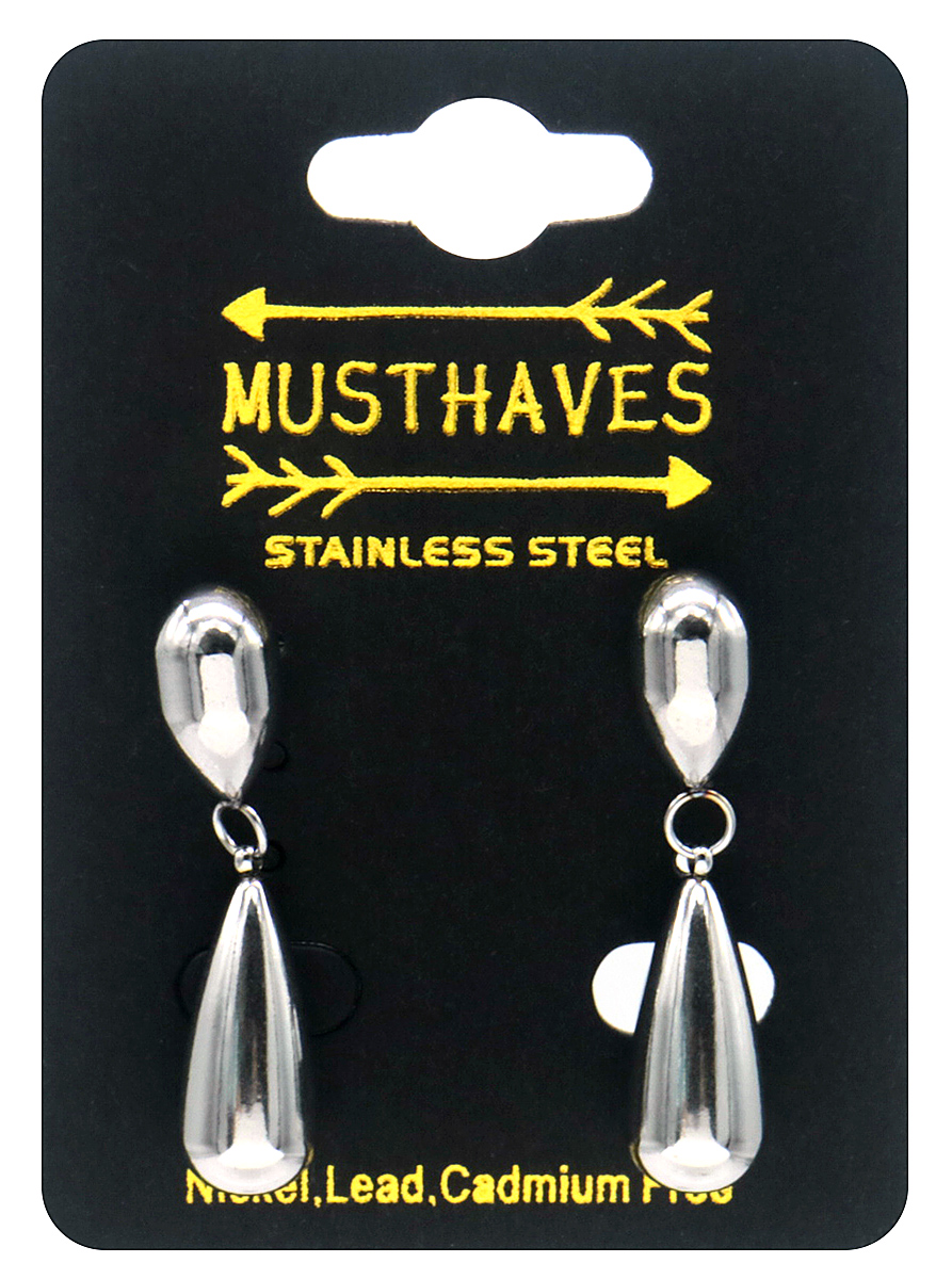 A-C4.3 E2583-009S S. Steel Earrings Drops 3.5cm