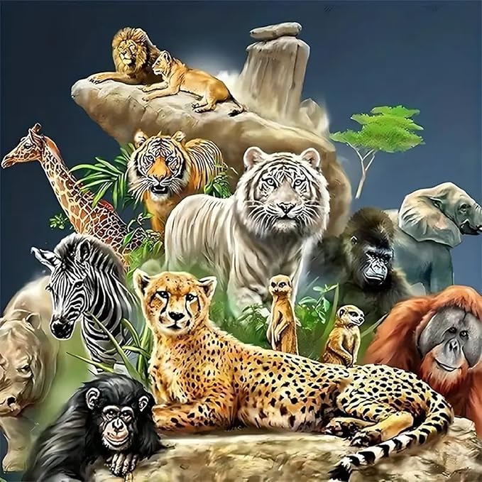 K-A8.1 DP2545104 Diamond Painting -Canvas 50x40cm - Painting 45x35cm Animals