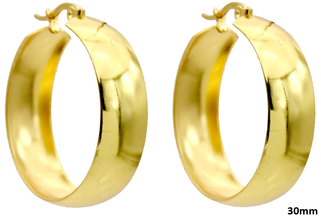 J-A5.3  E2616-006G S. Steel Earrings 30mm