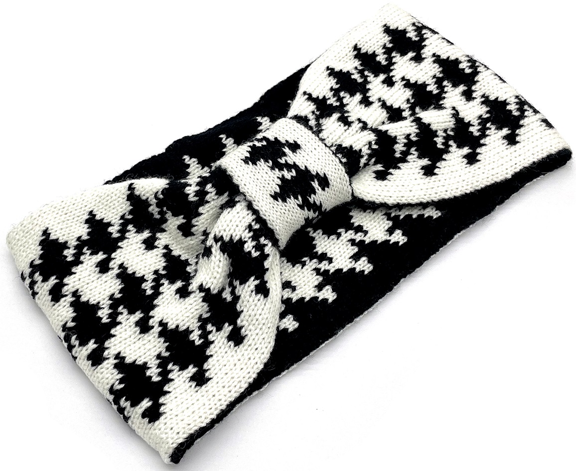T-L5.2 H401-079 Winter Head Band checkered White T-L5.2 H401-079 Winter Head Band checkered White