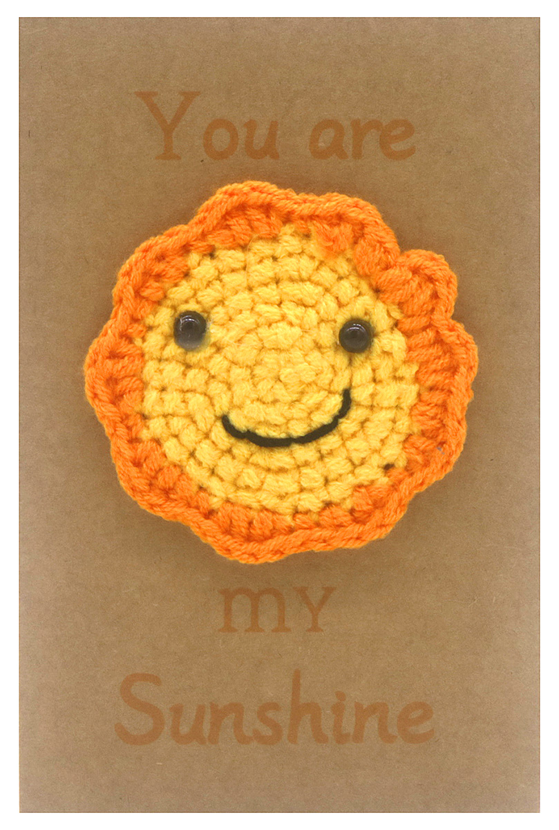 E-C3.5 PC2577-009 Positive Knitted Gift Card 14x9.5cm Sun