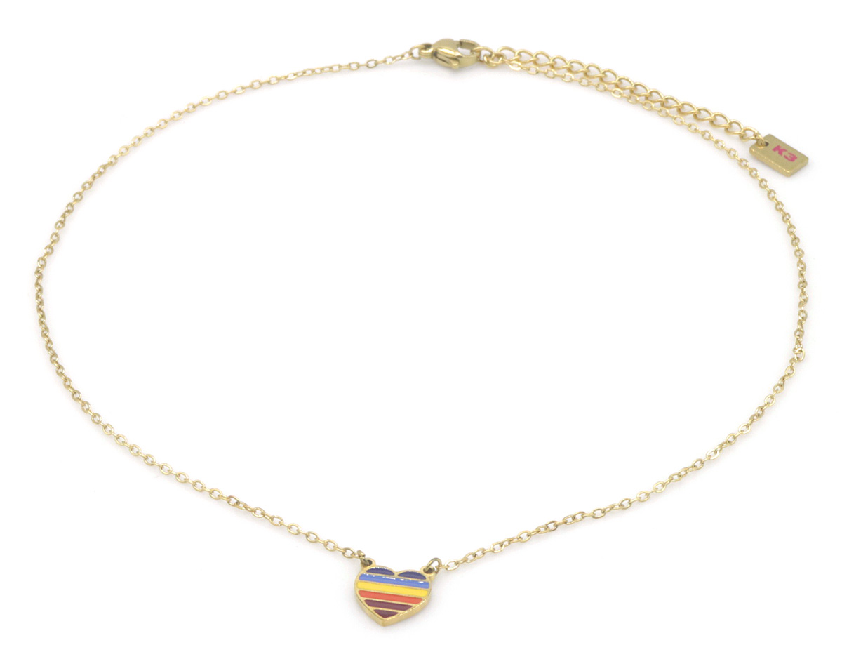 D-D8.3 K3-RBN006 S. Steel Necklace Heart