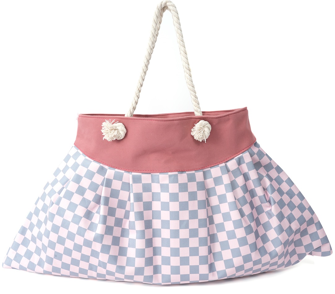 Q-D2.2 BAG811-010-5 Beach Bag Checkered 65x40cm