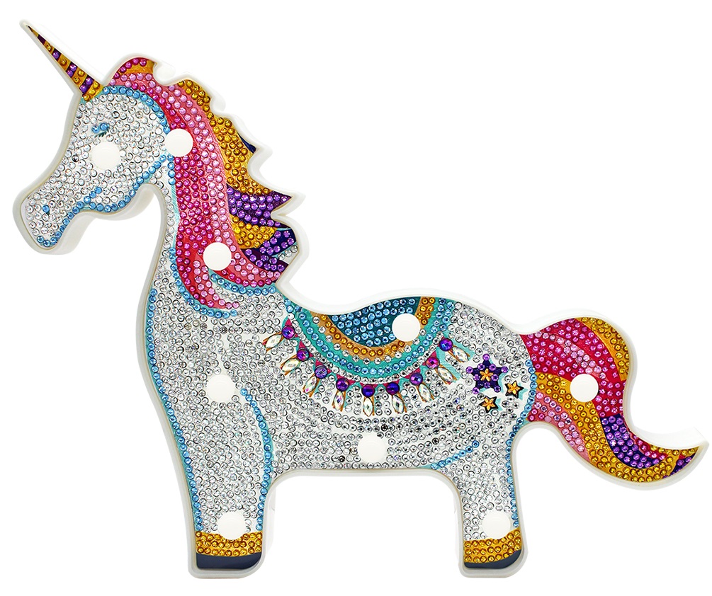 Q-F6.1 ZXD012 Diamond Painting LED Light Unicorn 30cm