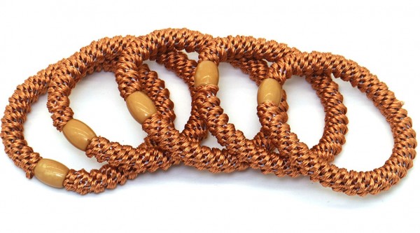 F-A14.2 H2253-004 XD2345 Hairtie Elastic 5pcs Brown
