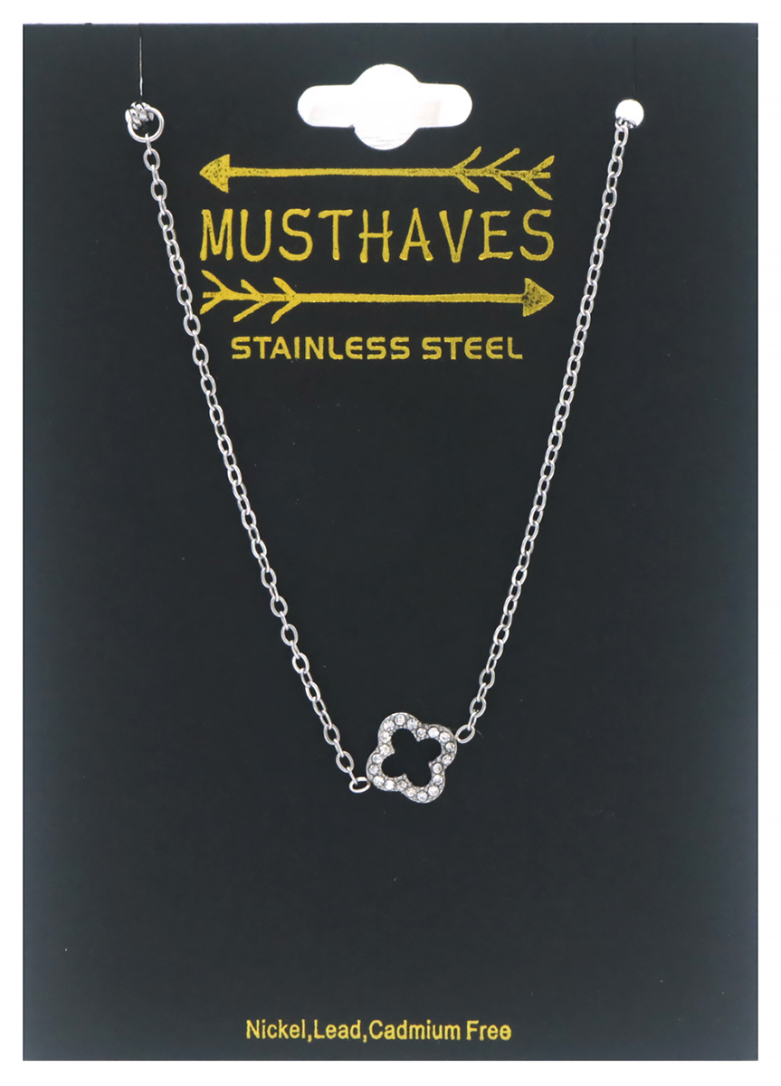 A-D6.2 B089-022S S. Steel Bracelet Clover Crystals