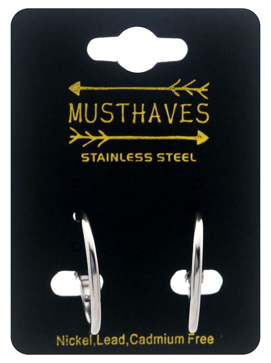 B-E19.1 E926-007S S. Steel Earrings Creoles 25mm