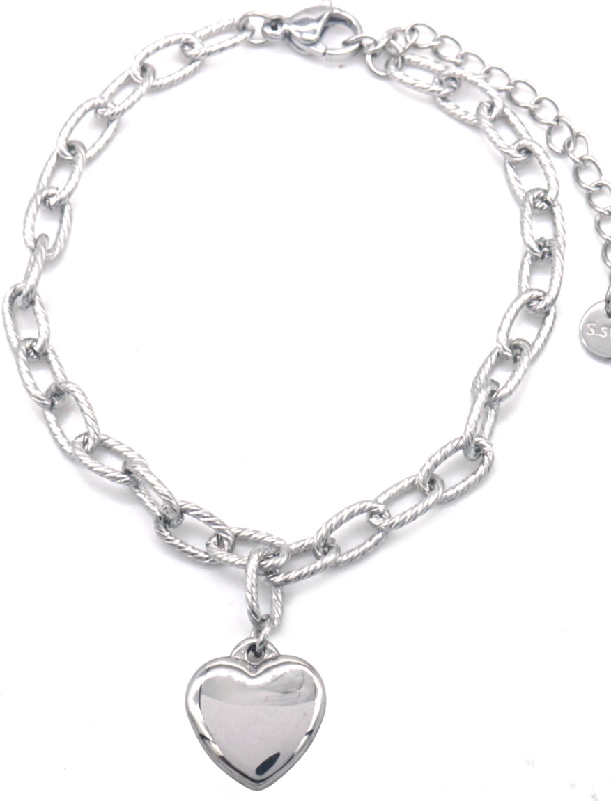 B-F7.1 B835-037S S. Steel Bracelet Heart