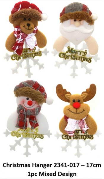 Z-C3.3 KY2341-017 Christmas Hanger 17cm - Mixed Design - 1pc