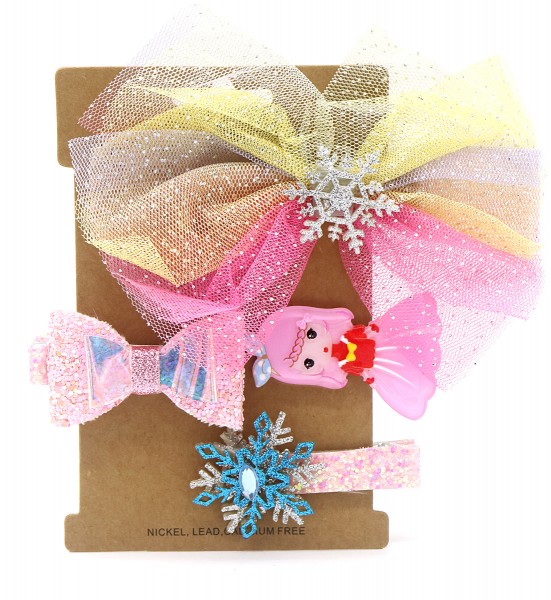 S-A2.4 H009-033B Kids Hair Fashion Set 4pcs Princess Pink