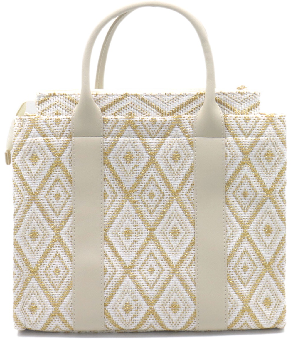 Z-A3.5 BAG1021-002-2 PU Shopper Bag Glitters 33x24.5x16cm White