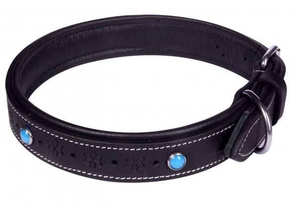 H-F24.1 MTDC-004 Leather Dog Collar Black L 58x2.5cm