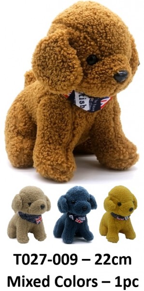 Z-A1.3 T027-009 Plush Dog - Mixed Colors - 22cm - 1pc