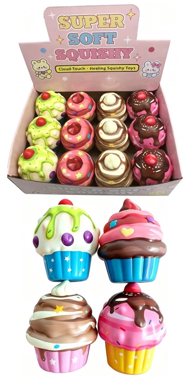 Z-C5.1 TOY2619-083 Slow Rising Squishy Cupcake 10x8cm - 12pcs