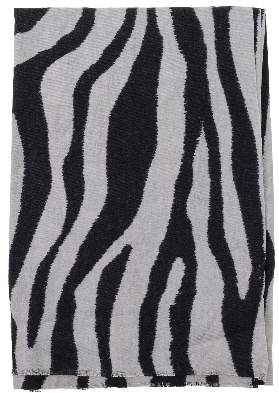 R-E4.1 R-O8.1 SCARF405-734-3 Soft Scarf Zebra 180x90cm Grey