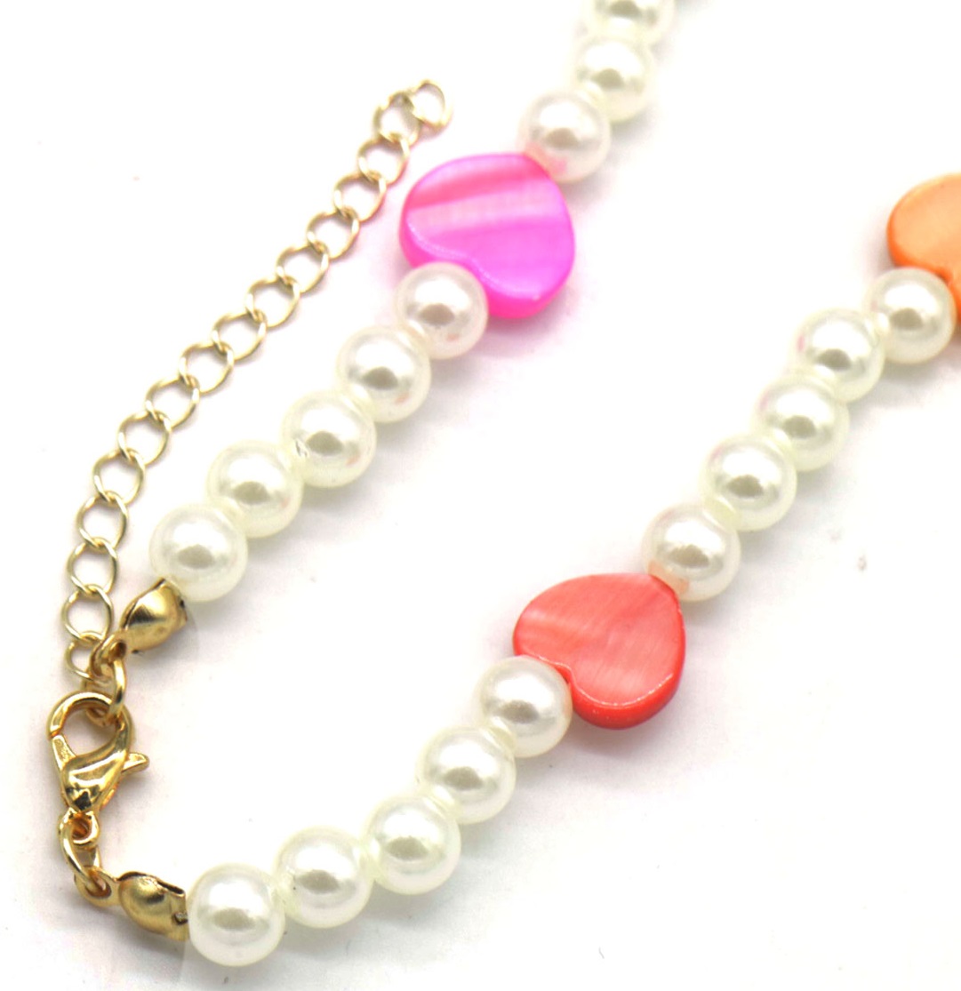 I-D6.2 N2375-018 Necklace for Kids Shells Hearts