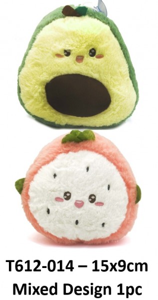 Y-F1.3  T612-014 Plush Fruit  15x9cm - Mixed Design- 1pc
