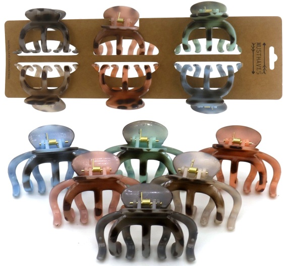 T-K6.2 H1124-010 Hair Claw 5cm Leopard - 6pcs