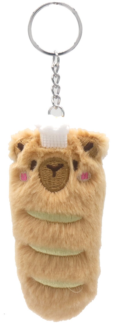 R-H3.2 KY2555-008 Keychain Plush Capybara Baguet 9cm