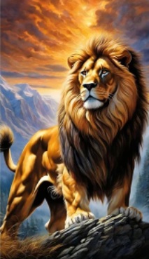 L-C7.2 DP2545015 Diamond Painting -Canvas 30x20cm - Painting 25x15cm Lion