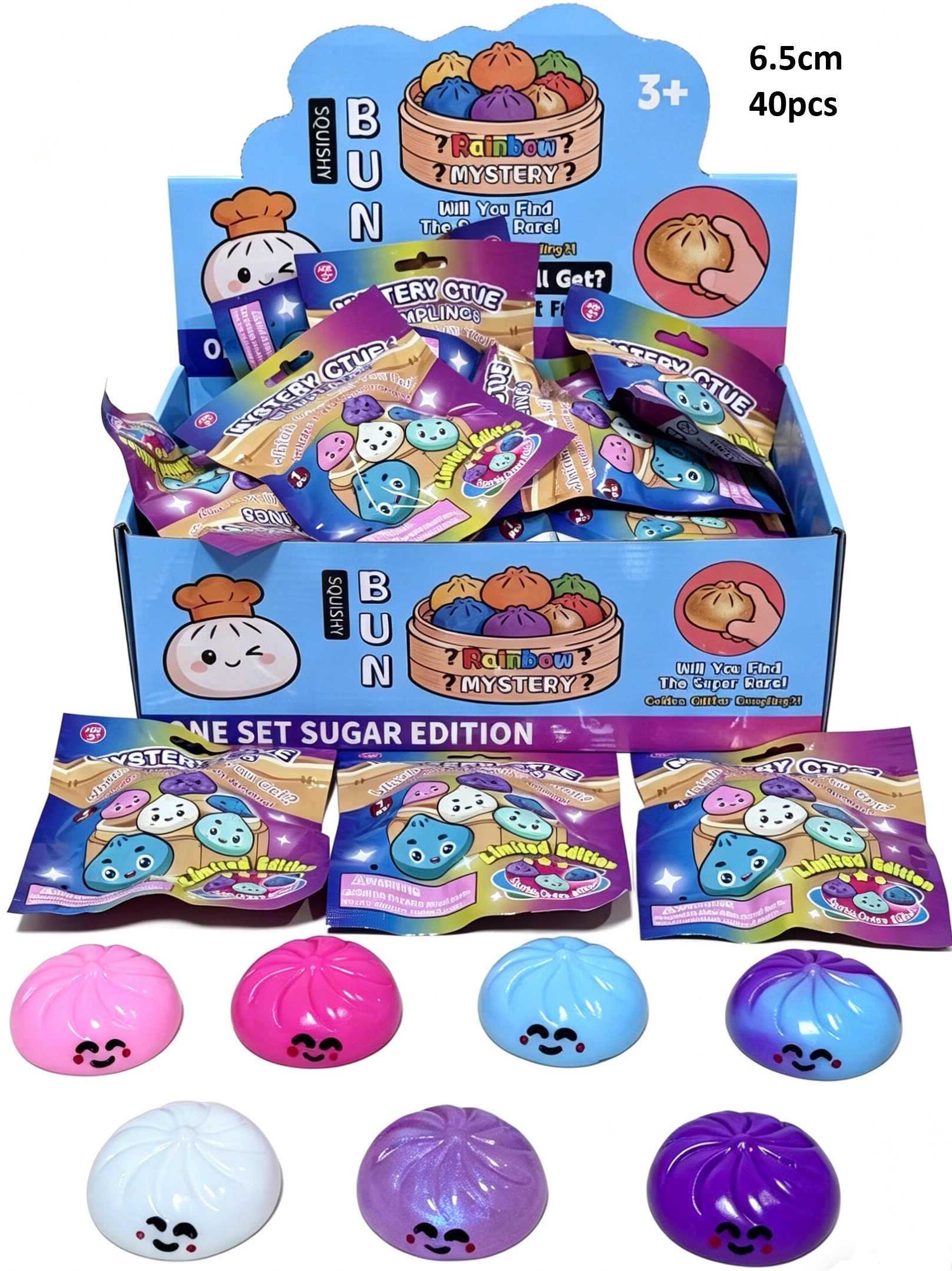 Q-A3.2 TOY003-007 Squishy Dumplings 6.5cm Mysterie Bag - 40pcs