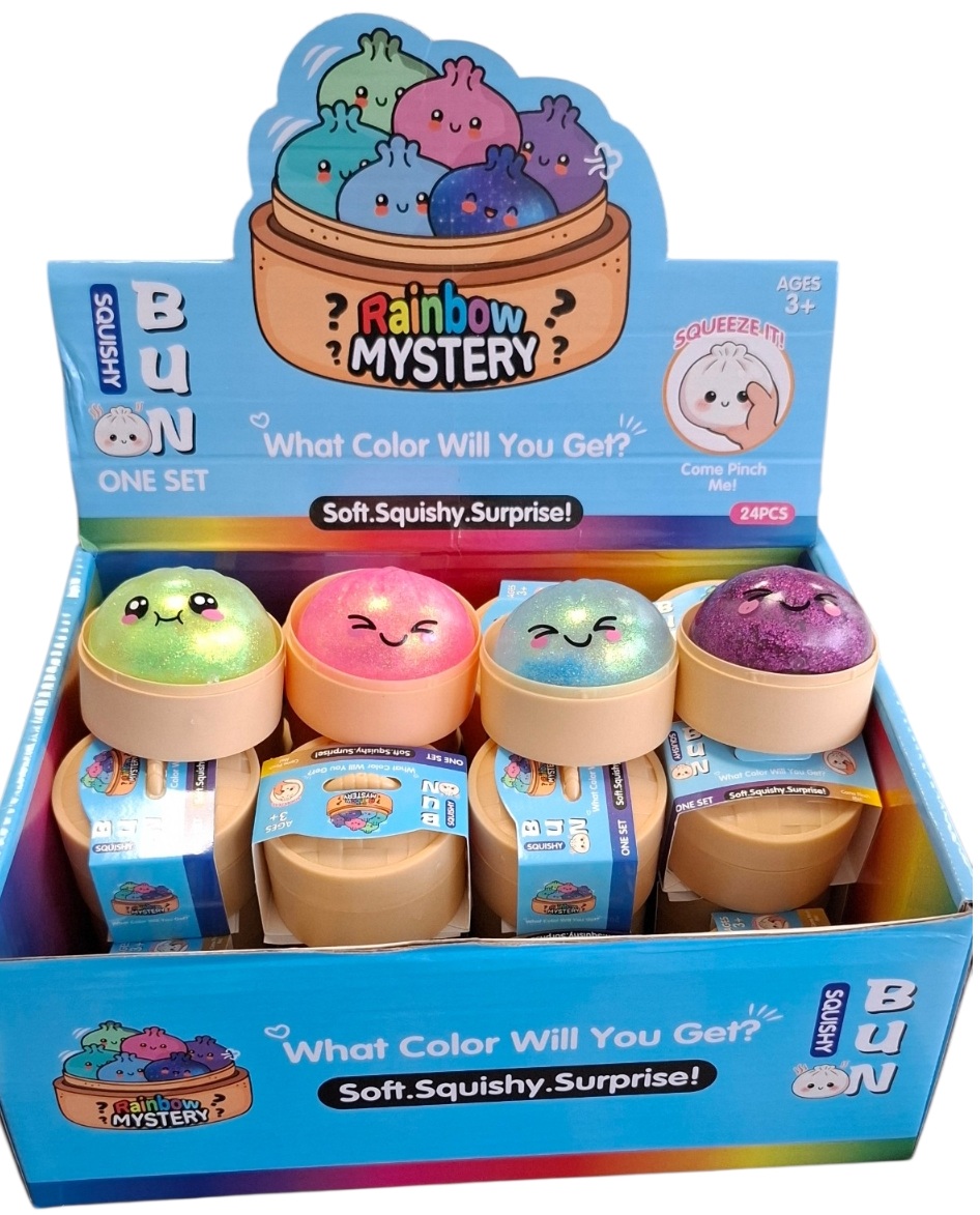 Q-O8.2 TOY004-002 Squishy Dumpling 5.5cm - 24pcs Glitter