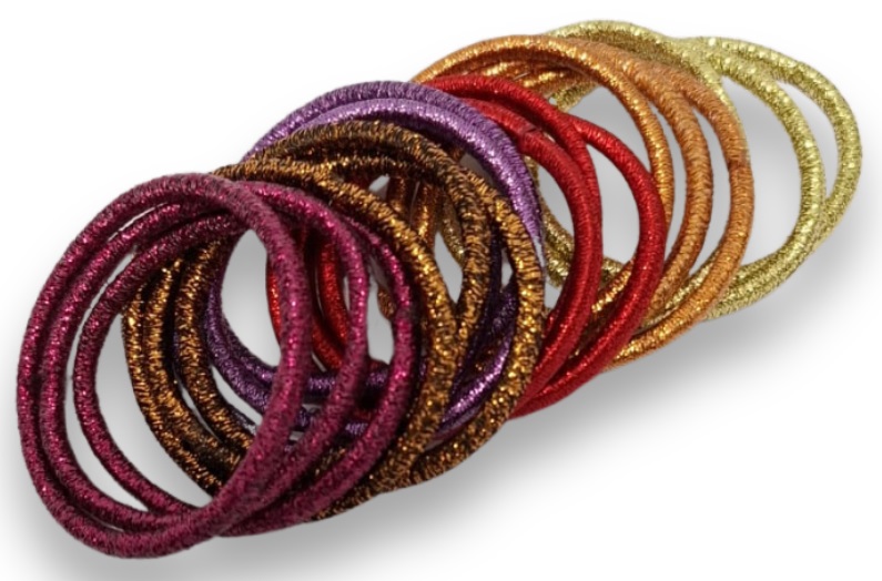 D-E24.2 H924-001-2 Hair Elastics Glitter - 18pcs