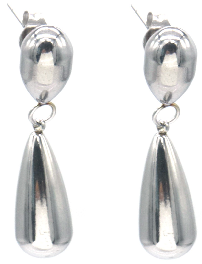 A-C4.3 E2583-009S S. Steel Earrings Drops 3.5cm