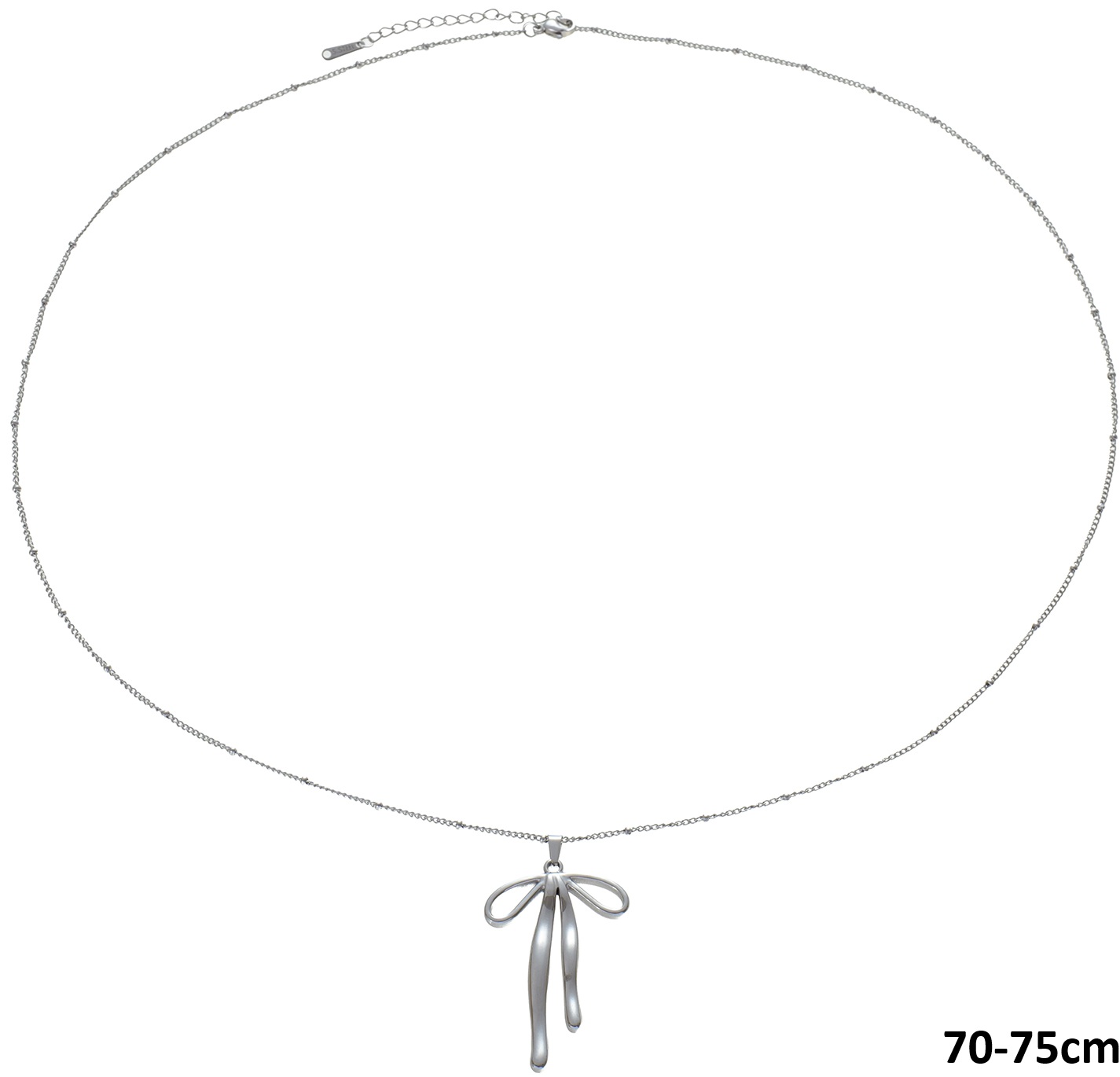 H-C5.5 N2618-032S S. Steel Necklace Bow 70-75cm Long