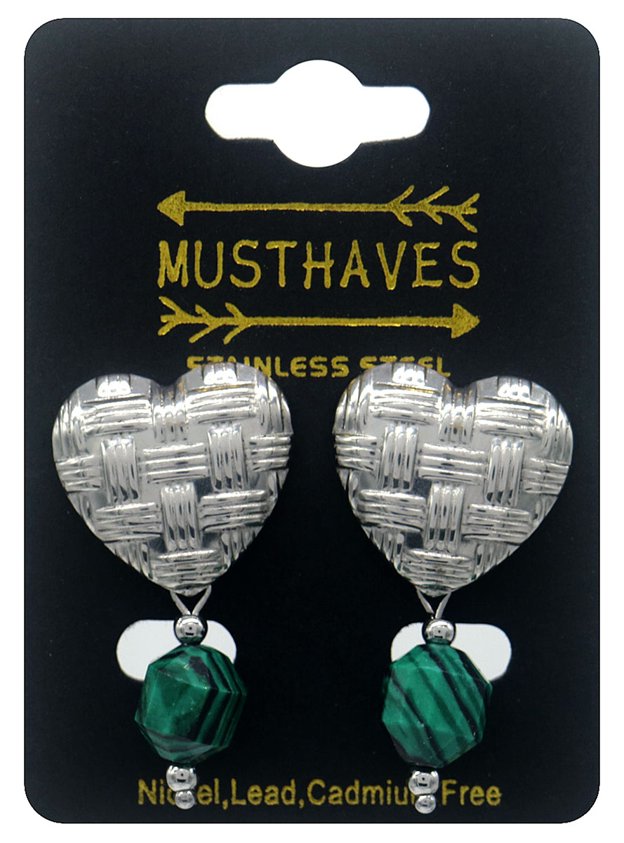 G-E4.5 E103-240S-2 S. Steel Earrings 4cm Heart