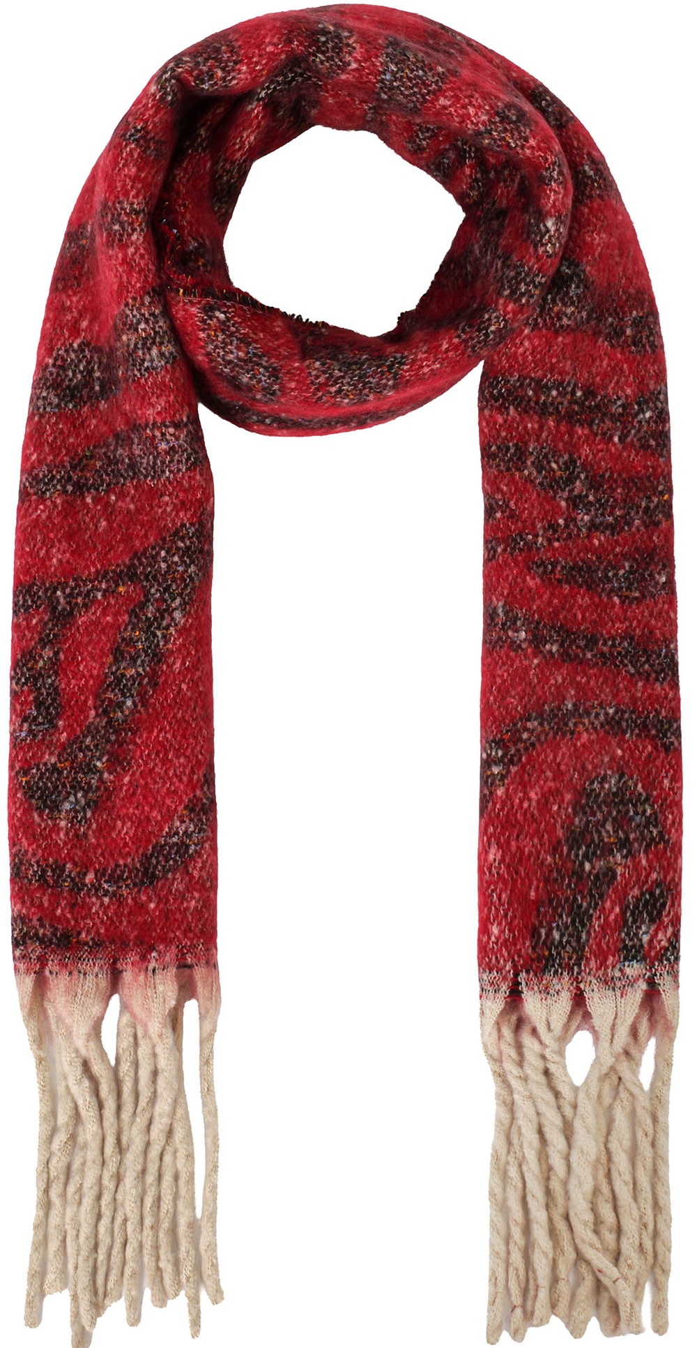 Y-F1.2  SCARF1007-056-6 Winter Scarf Tiger 190x40cm