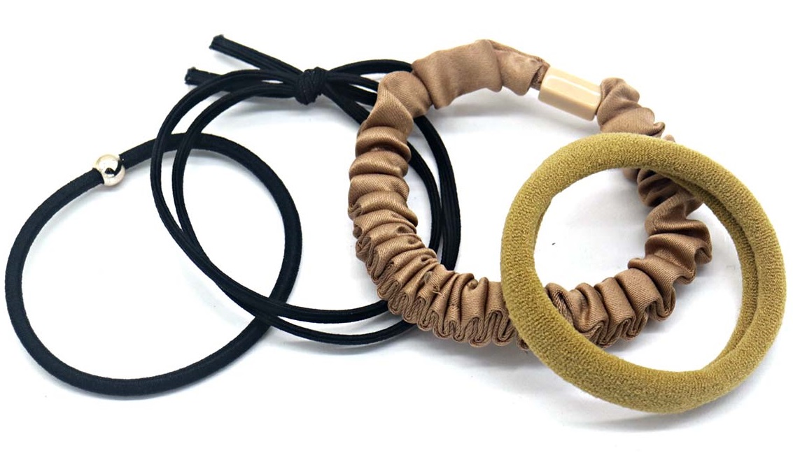 X-P6.3 H712-004 Hair Elastics Set 4pcs Brown