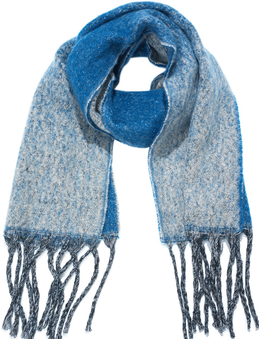 L-C6.1 SCARF705-176-6 Winter Scarf 190x40cm - Blue