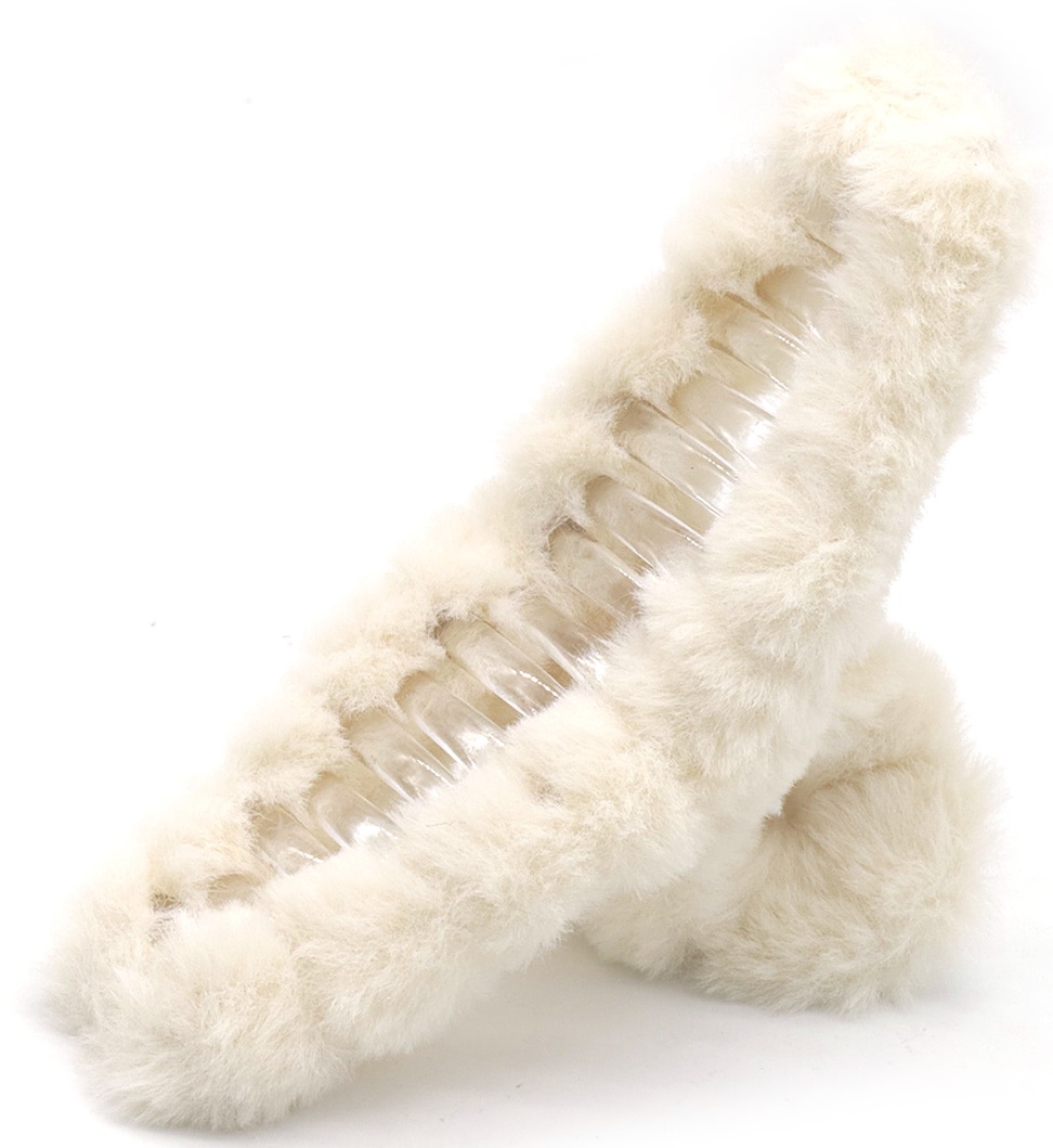 X-F10.2 H2467-042-8 Hair Claw Fluffy 12.5cm Beige