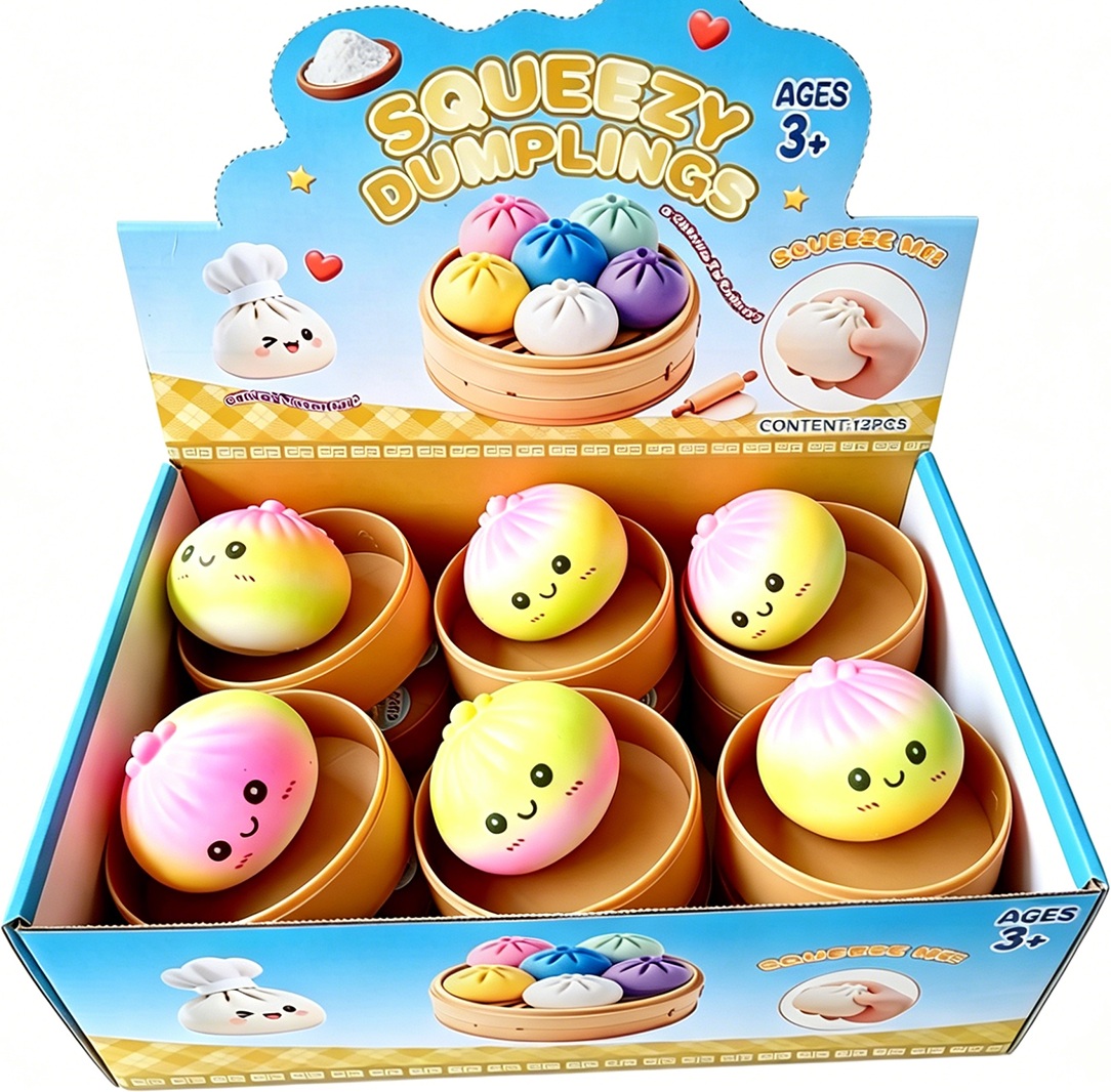 R-A7.2 TOY2610-104 Squishy Dumpling 8.5cm - 12pcs Multi Color