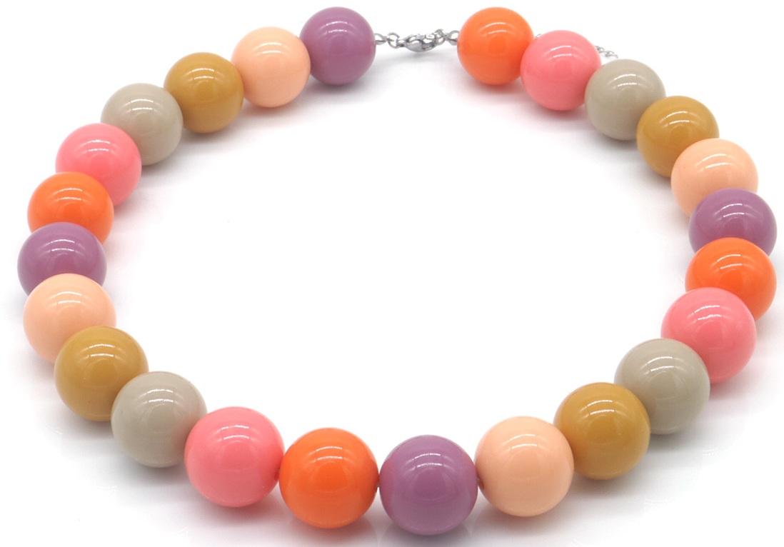 D-A23.2 N2582-001-3 Necklace Multi Color 18mm Beads 40 - 45cm