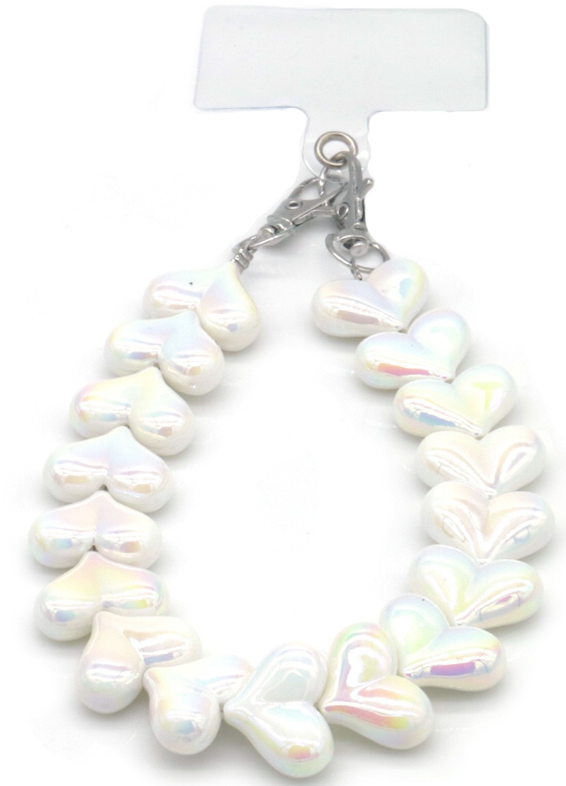 C-C10.1  KEY1026-001-4 Phone Cord Hearts White