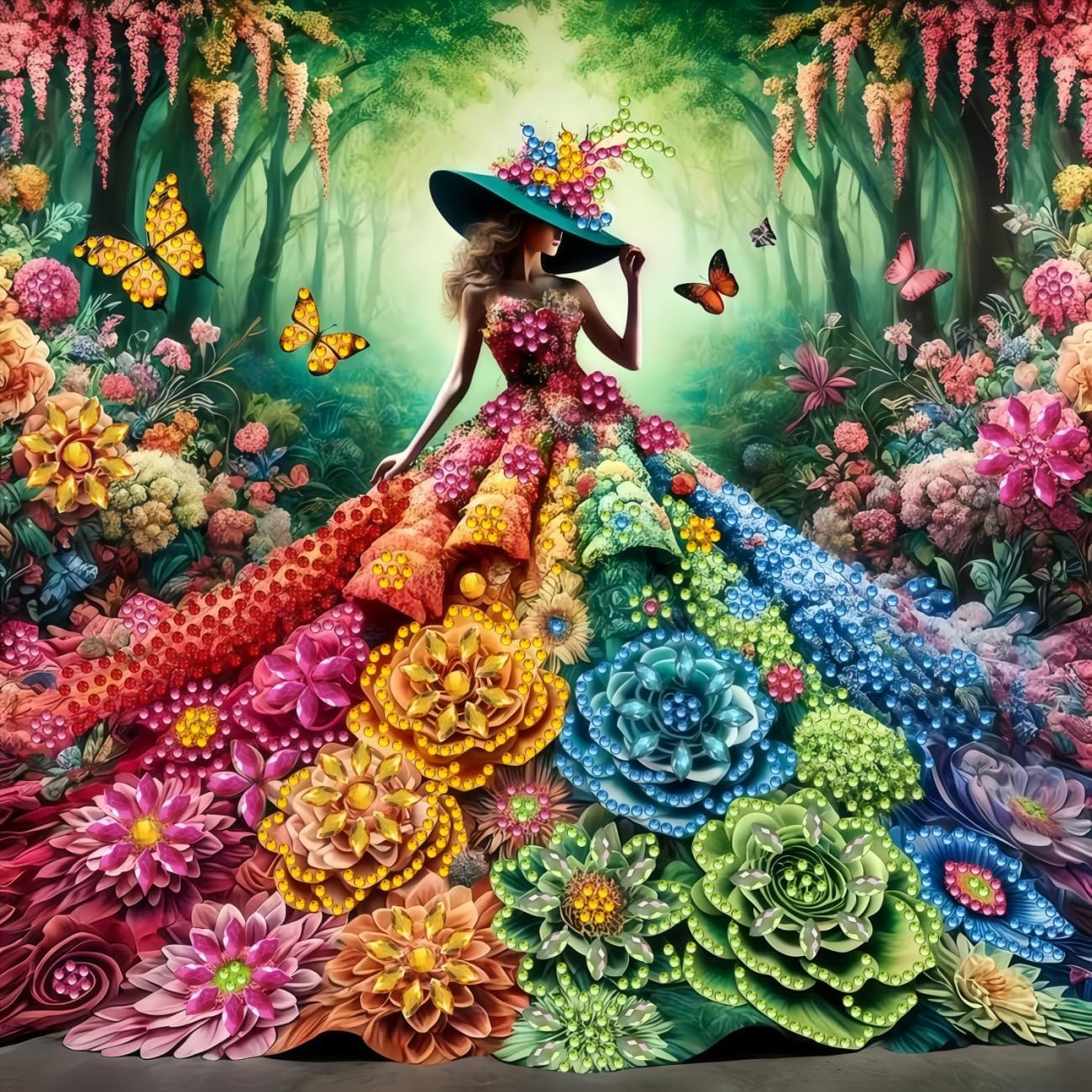 K-B4.2 DP2545107 Diamond Painting -Canvas 50x40cm - Painting 45x35cm Girl