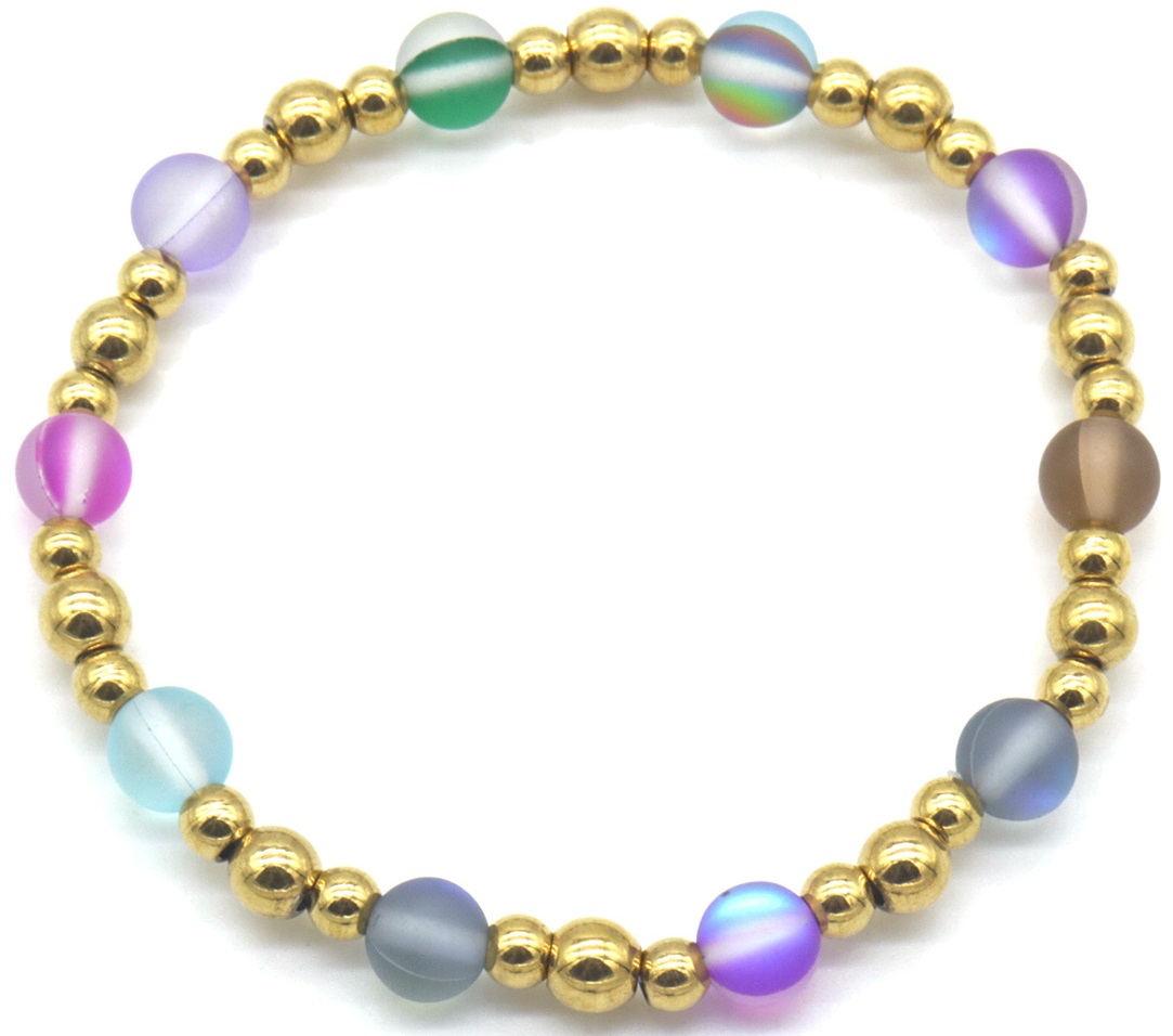 D-B23.2 B100-022 Bracelet S. Steel Beads