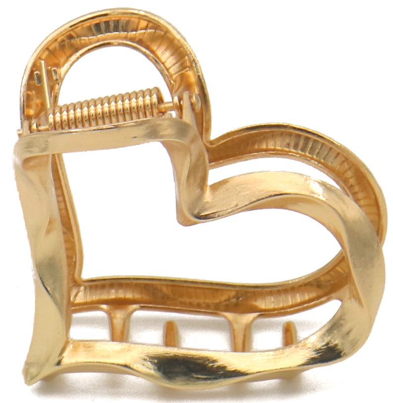 X-A3.1  H1127-007G Metal Hair Claw 6cm Heart