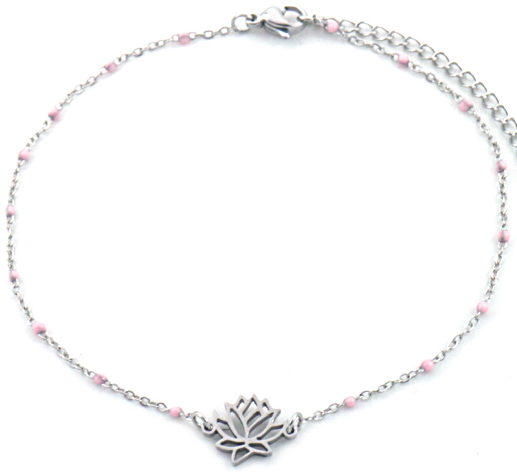 I-E7.1 ANK835-010S S. Steel Anklet Lotus 