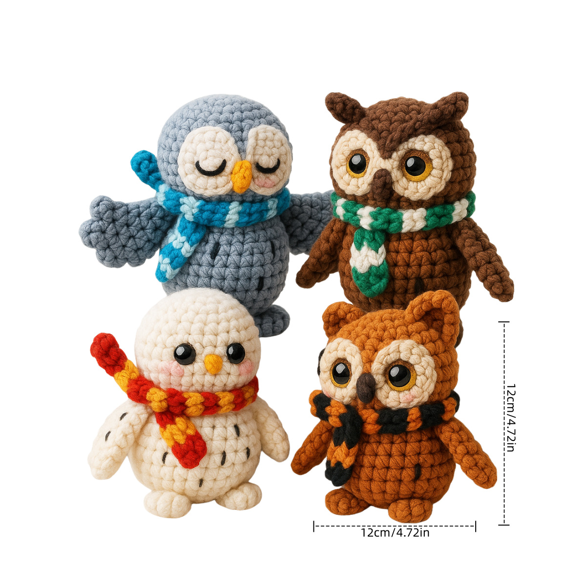 K-E7.2 DIY2604-004 DIY Crochet Kit - 4pcs Owls