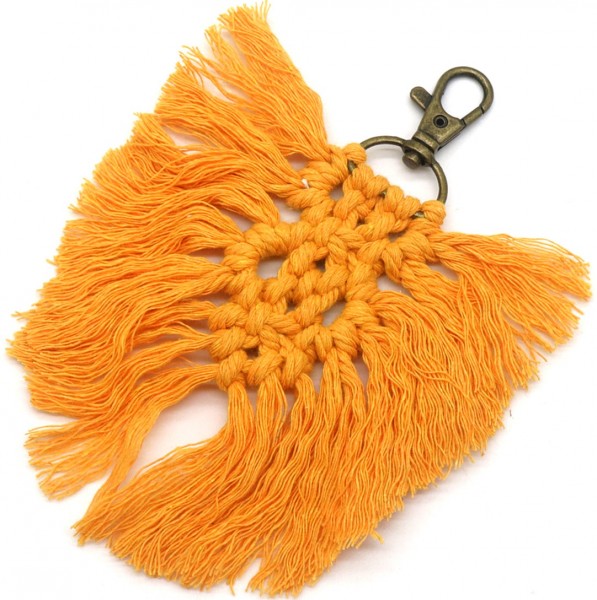 E-F11.2 KY042-001 Keychain Woven Rope 12cm Orange