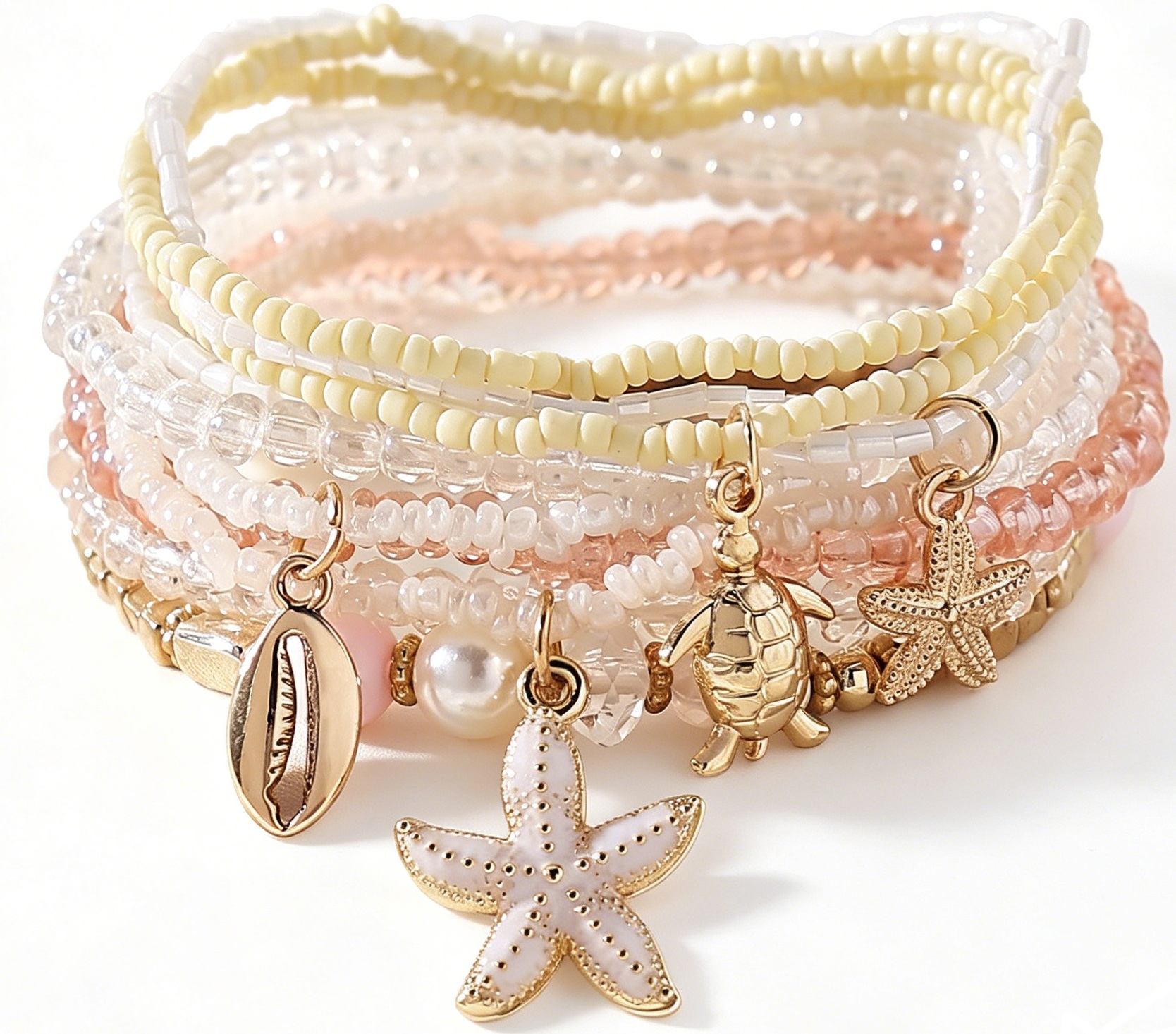 G-E5.4 B1670-060-1  Bracelet Set Starfish Pink