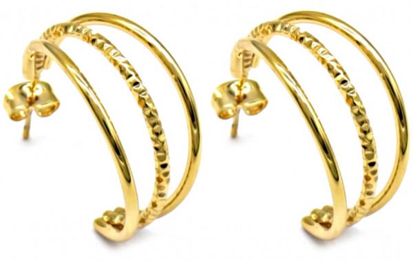 D-A21.3 E68-015G S. Steel Earrings 2.5cm