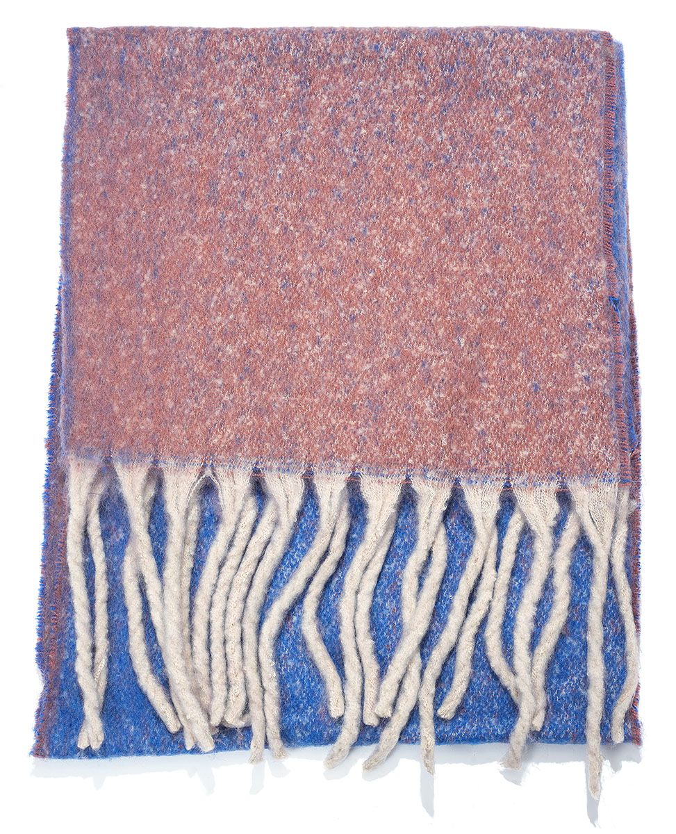 Y-C3.3 SCARF705-176-1 Winter Scarf 190x40cm - Blue-Copper