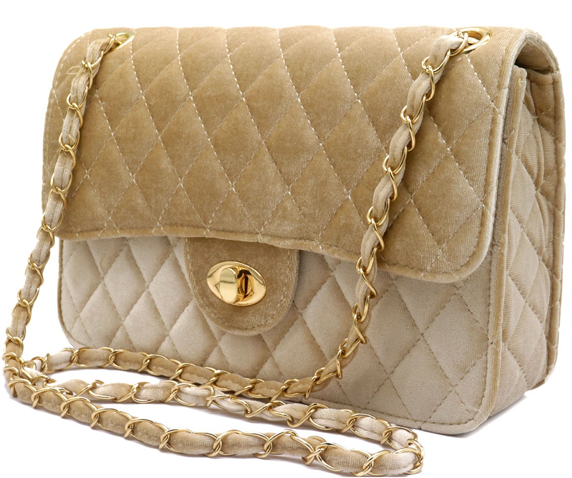 Y-E6.3 BAG603-001D Bag Velvet 27x19x8cm Beige
