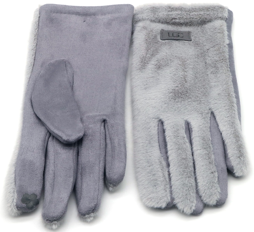 R-J6.1  GLOVES1002-001-6 Fluffy Winter Gloves Grey